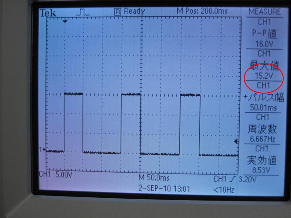 CUY21SC Square Wave at 15V